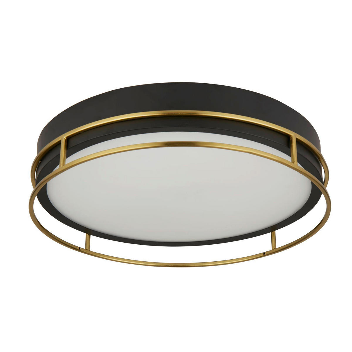 DECKENLEUCHTE  40/9.5 cm    - Schwarz, Design, Glas/Metall (40/9.5cm)