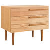 NACHTSCHRANK 55/50/40 cm Eiche furniert, massiv  - Eichefarben, Design, Holz/Holzwerkstoff (55/50/40cm) - home24