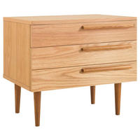 NACHTSCHRANK 55/50/40 cm Eiche furniert, massiv  - Eichefarben, Design, Holz/Holzwerkstoff (55/50/40cm) - home24