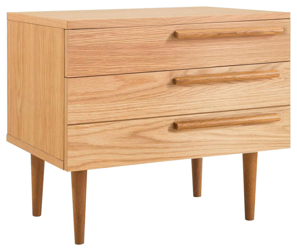 NACHTSCHRANK 55/50/40 cm Eiche furniert, massiv  - Eichefarben, Design, Holz/Holzwerkstoff (55/50/40cm) - home24