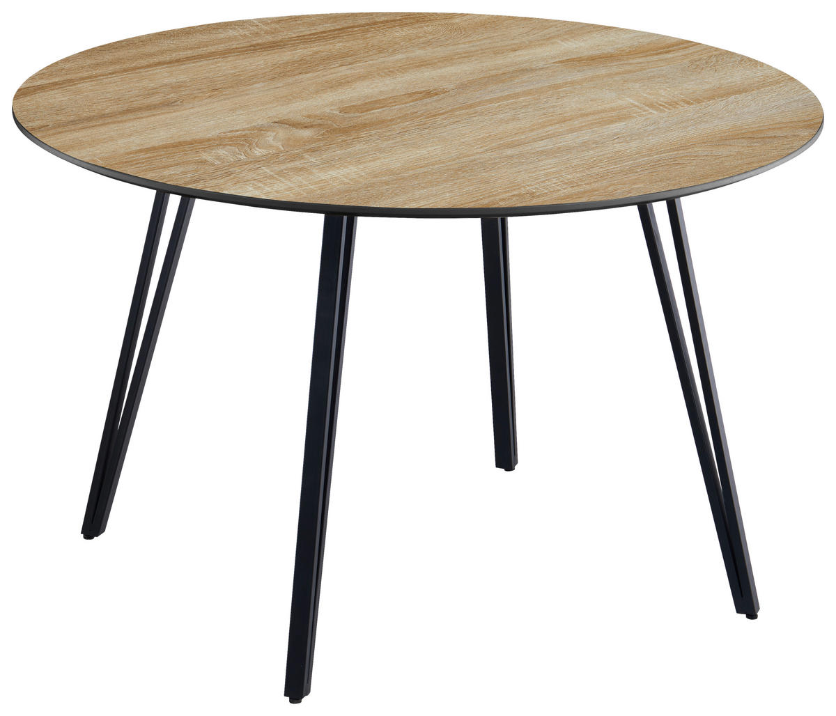 JEDILNA MIZA, barve hrasta  - črna/barve hrasta, Trendi, kovina/leseni material (120/75/120cm) - Livetastic