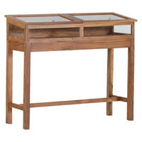 KONSOLENTISCH Akazie massiv Akaziefarben  - Goldfarben/Akaziefarben, Design, Glas/Holz (100/40/95cm) - Ambia Home