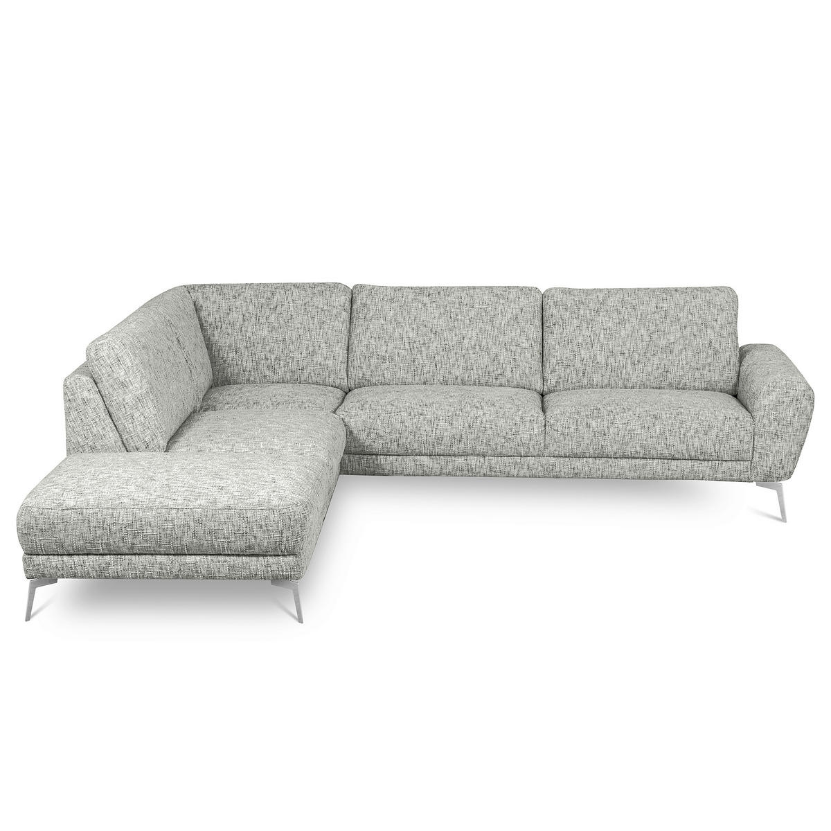 ECKSOFA  Webstoff Grau  - Chromfarben/Grau, Design, Textil/Metall (250/273cm) - Livetastic
