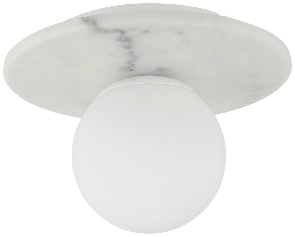 DECKENLEUCHTE 28/19 cm   - Weiß, Design, Glas/Stein (28/19cm) - Collet's Monde