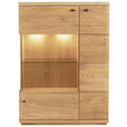 HIGHBOARD Eichefarben  99/141/38 cm  - Eichefarben/Transparent, Natur, Glas/Holz (99/141/38cm) - Linea Natura