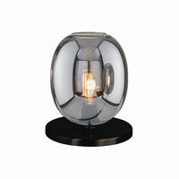 TISCHLEUCHTE 21/27 cm   - Silberfarben/Schwarz, Trend, Glas/Keramik (21/27cm) - Fischer & Honsel