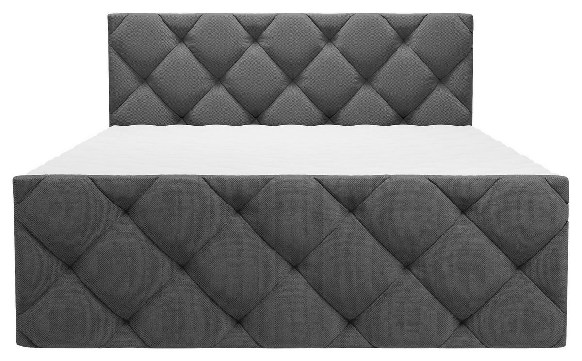 BOXBETT 200/200 cm  in Anthrazit  - Anthrazit/Schwarz, KONVENTIONELL, Kunststoff/Textil (200/200cm) - Carryhome