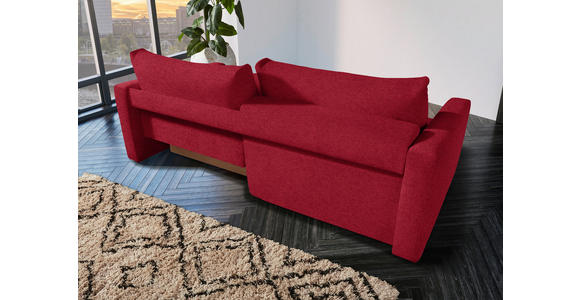 2,5-SITZER  in Flachgewebe Rot  - Rot/Schwarz, Design, Kunststoff/Textil (240/70/125cm) - Xora