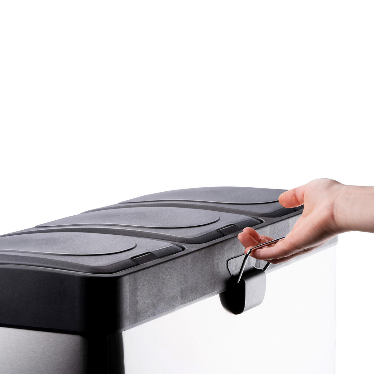 ABFALLSAMMLER 45 L  - Chromfarben/Schwarz, Basics, Kunststoff/Metall (59/30/47,5cm) - Dirt Devil