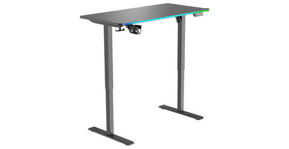 SCHREIBTISCH 120/60/70-115 cm Schwarz elektrisch höhenverstellbar  - Schwarz, Design, Holzwerkstoff/Kunststoff (120/60/70-115cm) - Novel