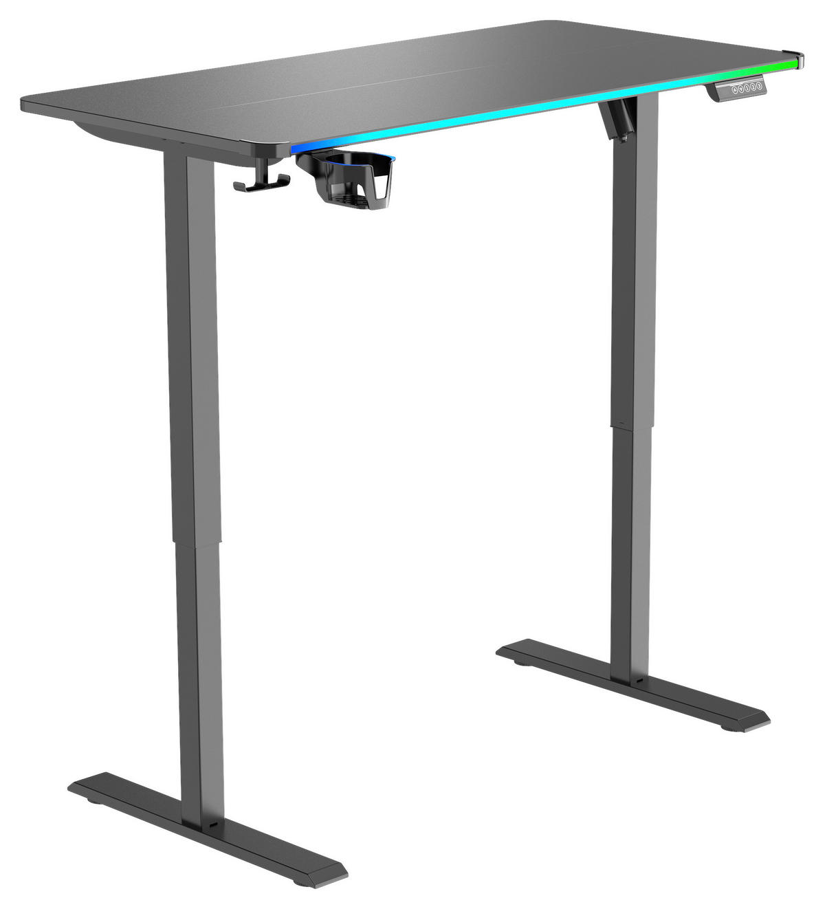 Masă De Scris, metal, plastic, material pe bază de lemn - negru, Design, plastic/metal (120/70-115/60cm) - Novel