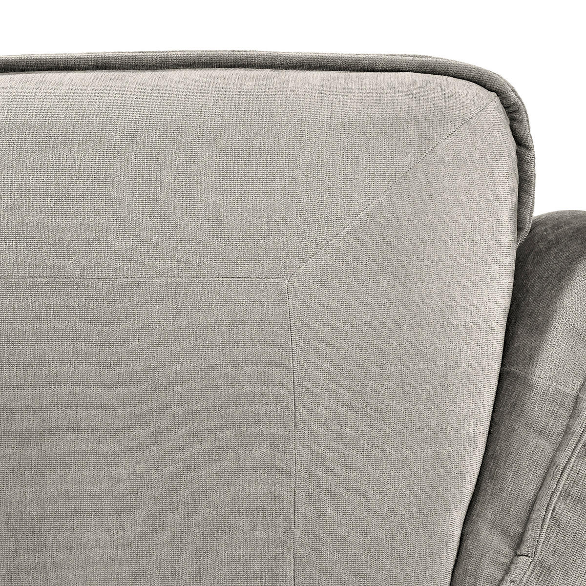 ECKSOFA in Chenille Silberfarben  - Silberfarben/Schwarz, Modern, Kunststoff/Textil (269/184cm) - Trendmanufaktur