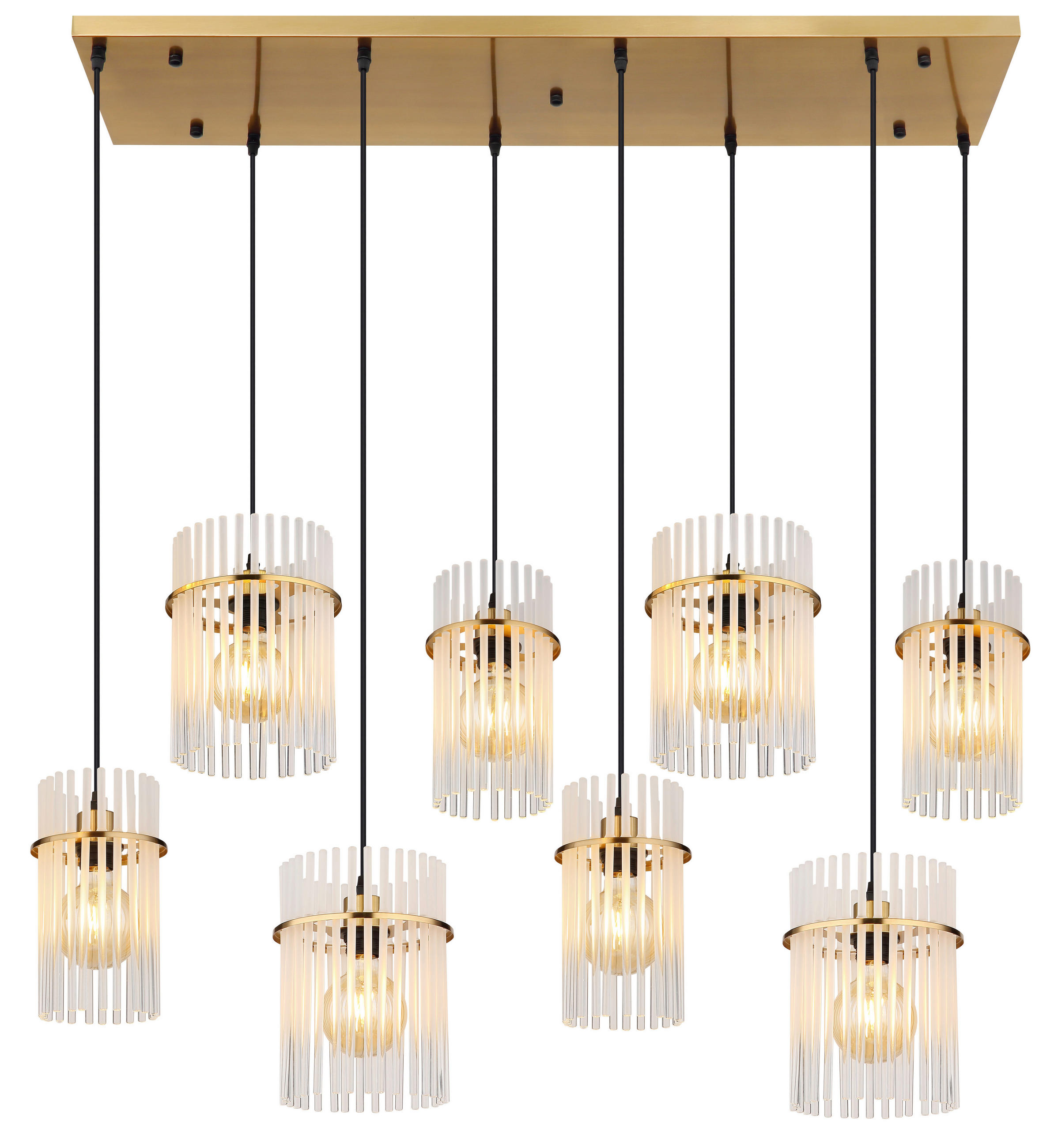 Globo Hängeleuchte Gorley Klar, Schwarz, Weiß, Gold 38x125x110 cm