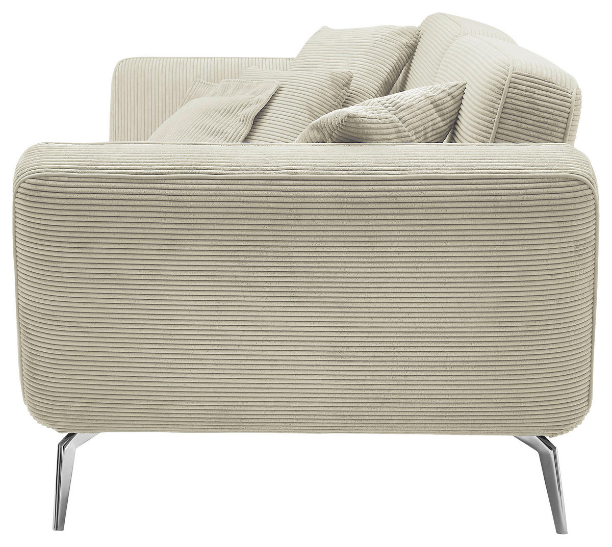 3-SITZER-SOFA Cord Creme  - Chromfarben/Creme, KONVENTIONELL, Kunststoff/Textil (260/90/125cm) - SetOne by Musterring