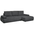 ECKSOFA  in Webstoff Dunkelgrau  - Dunkelgrau/Schwarz, KONVENTIONELL, Kunststoff/Textil (282/162cm) - Carryhome