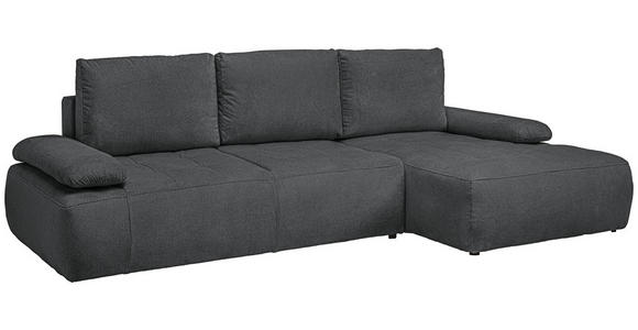 ECKSOFA  in Webstoff Dunkelgrau  - Dunkelgrau/Schwarz, KONVENTIONELL, Kunststoff/Textil (282/162cm) - Carryhome