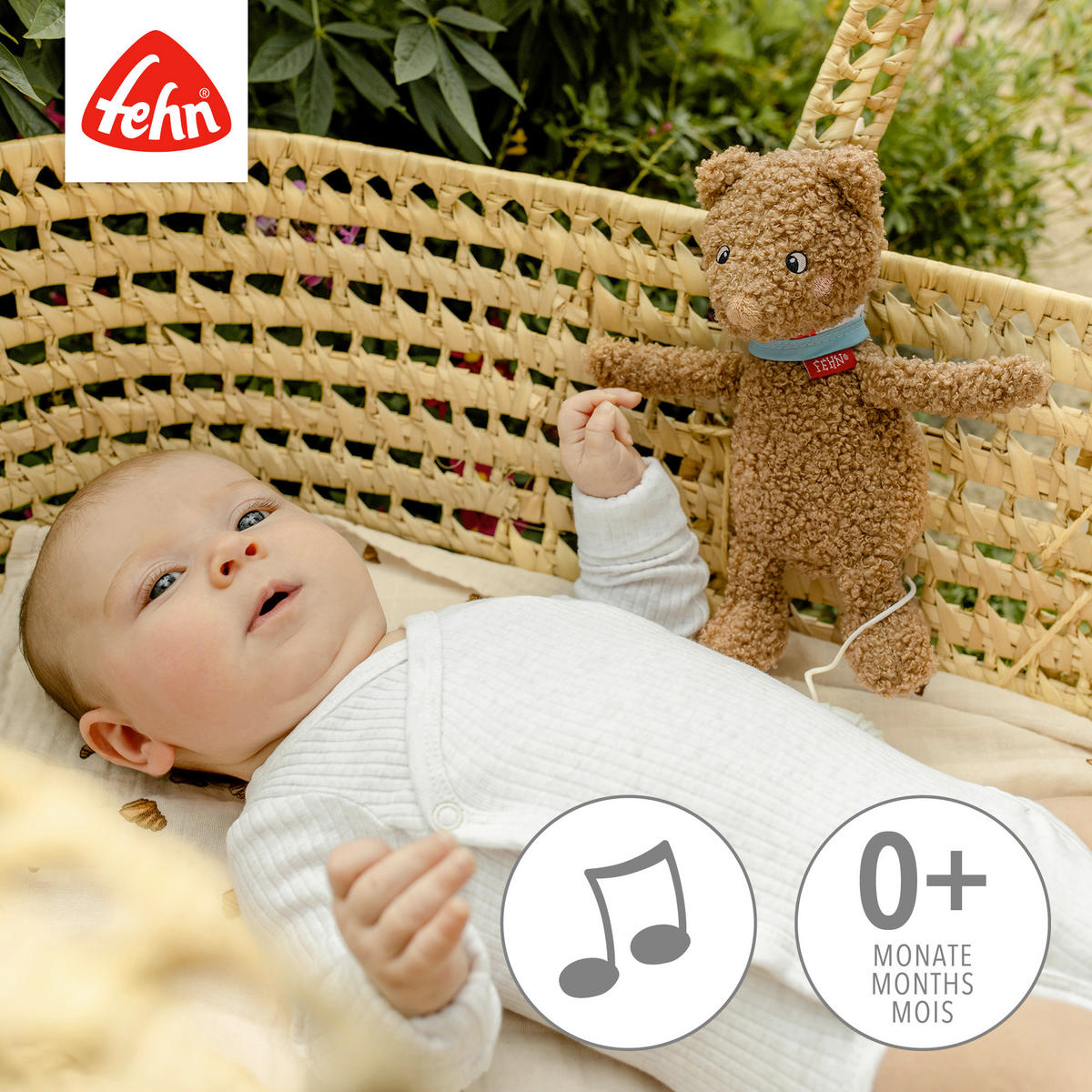 SPIELUHR Bär Fred 21,5/8/6,4 cm  - Hellbraun, Basics, Textil (21,5/8/6,4cm) - Fehn
