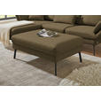 ECKSOFA  in Flachgewebe Khaki Armteilverstellung, Relaxfunktion, Drehsitzfunktion  175-224/255-365 cm  - Khaki/Schwarz, Design, Textil/Metall (175-224/255-365cm) - Dieter Knoll