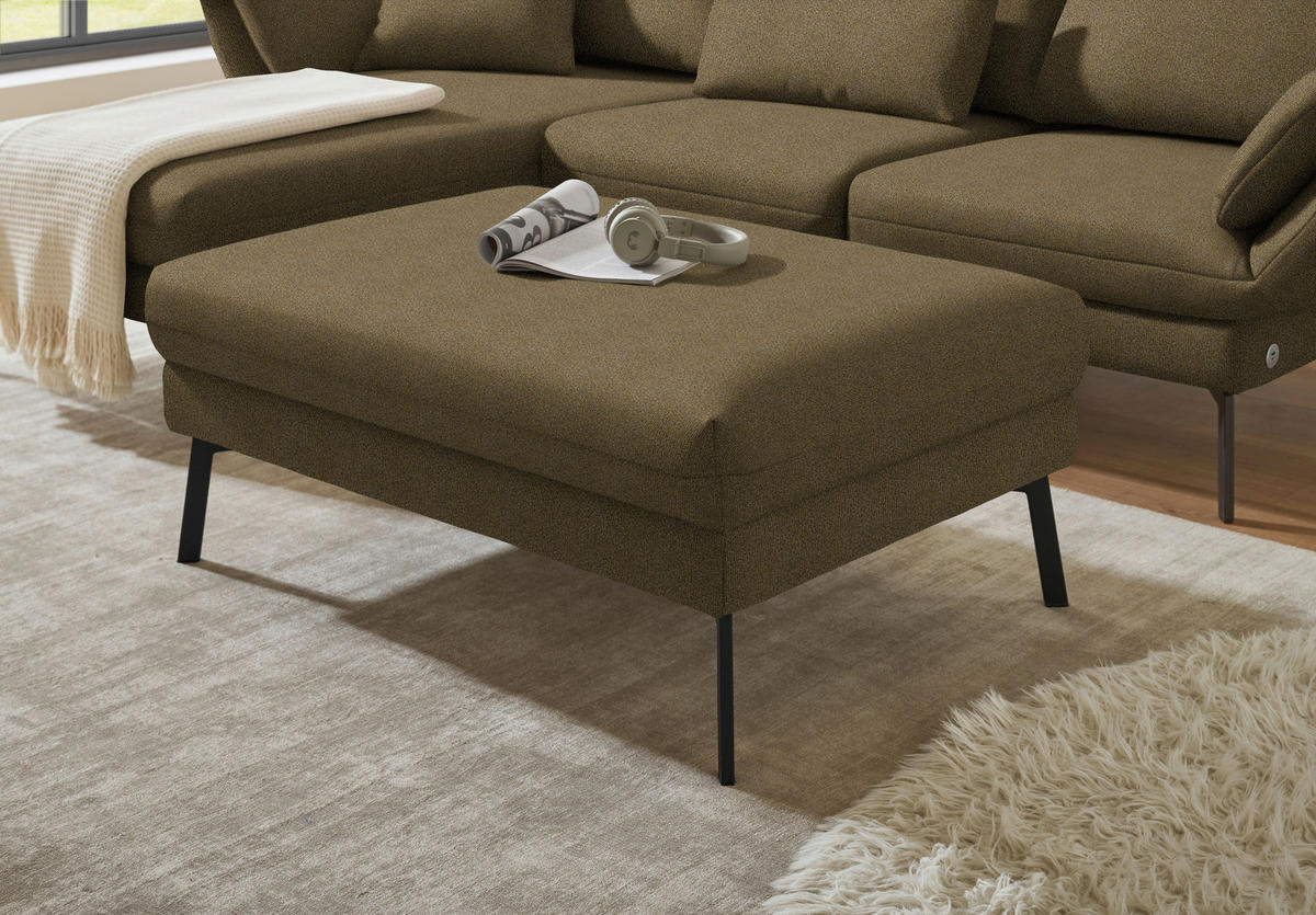 ECKSOFA  in Flachgewebe Khaki  175-224/255-365 cm  - Khaki/Schwarz, Design, Textil/Metall (175-224/255-365cm) - Dieter Knoll