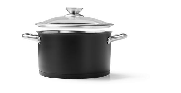 KOCHTOPFSET 4-teilig  - Klar/Schwarz, Basics, Glas/Metall - Homeware Profession.