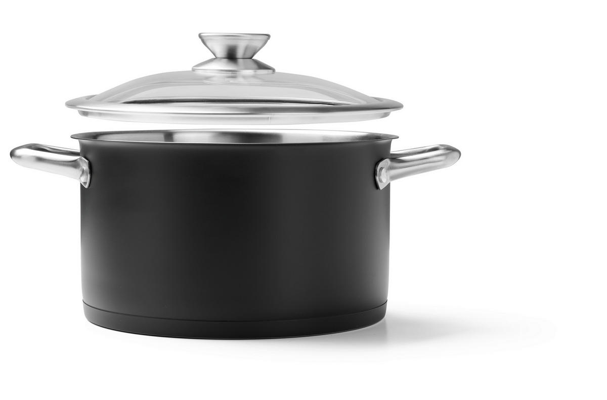 SET ŠERPI 4 dela  - prozirna/crna, Osnovno, staklo/metal - Homeware Profession.