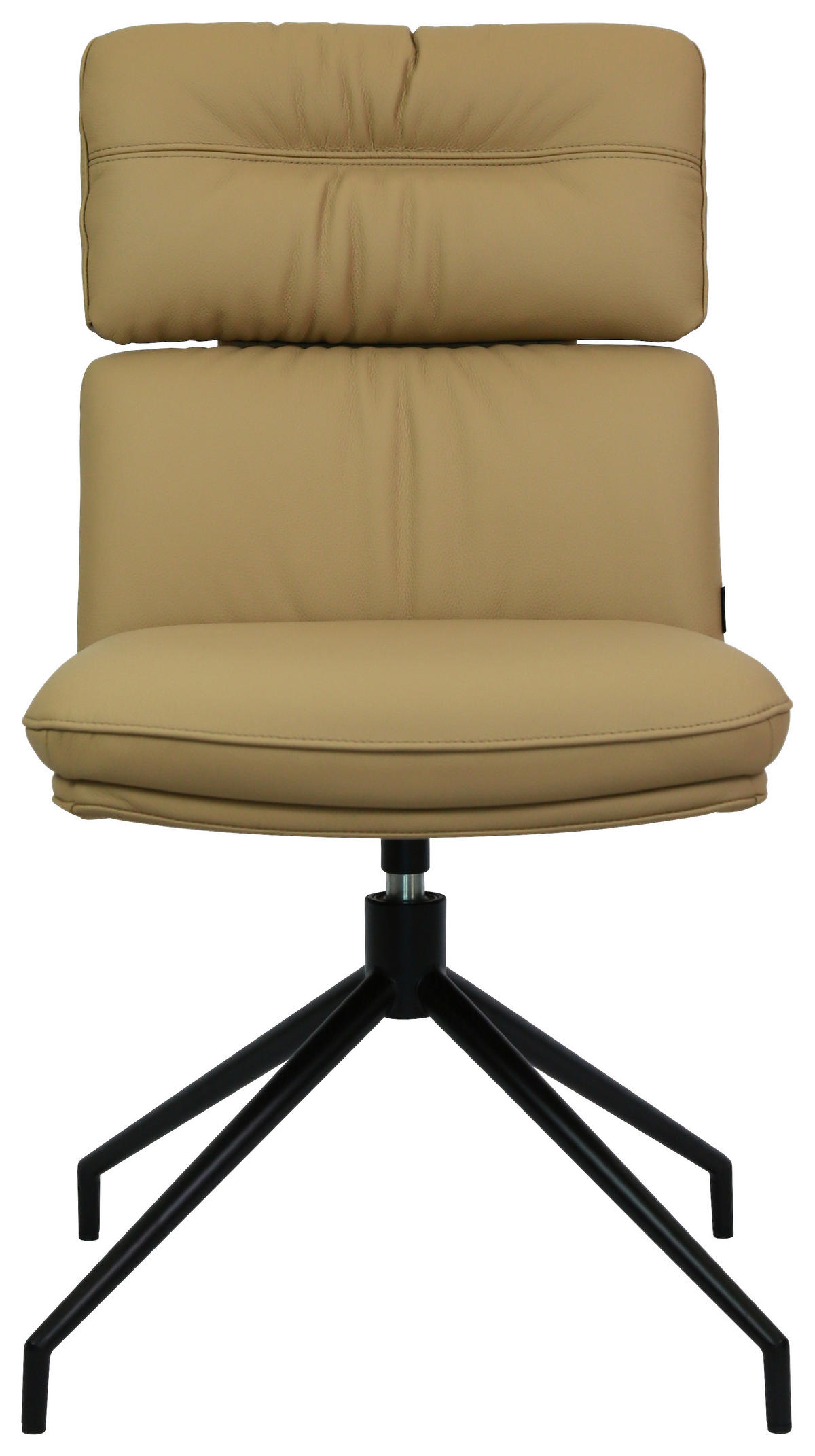 STUHL Echtleder Schwarz, Karamell  - Karamell/Schwarz, Design, Leder/Metall (50/92/64,5cm) - Dieter Knoll