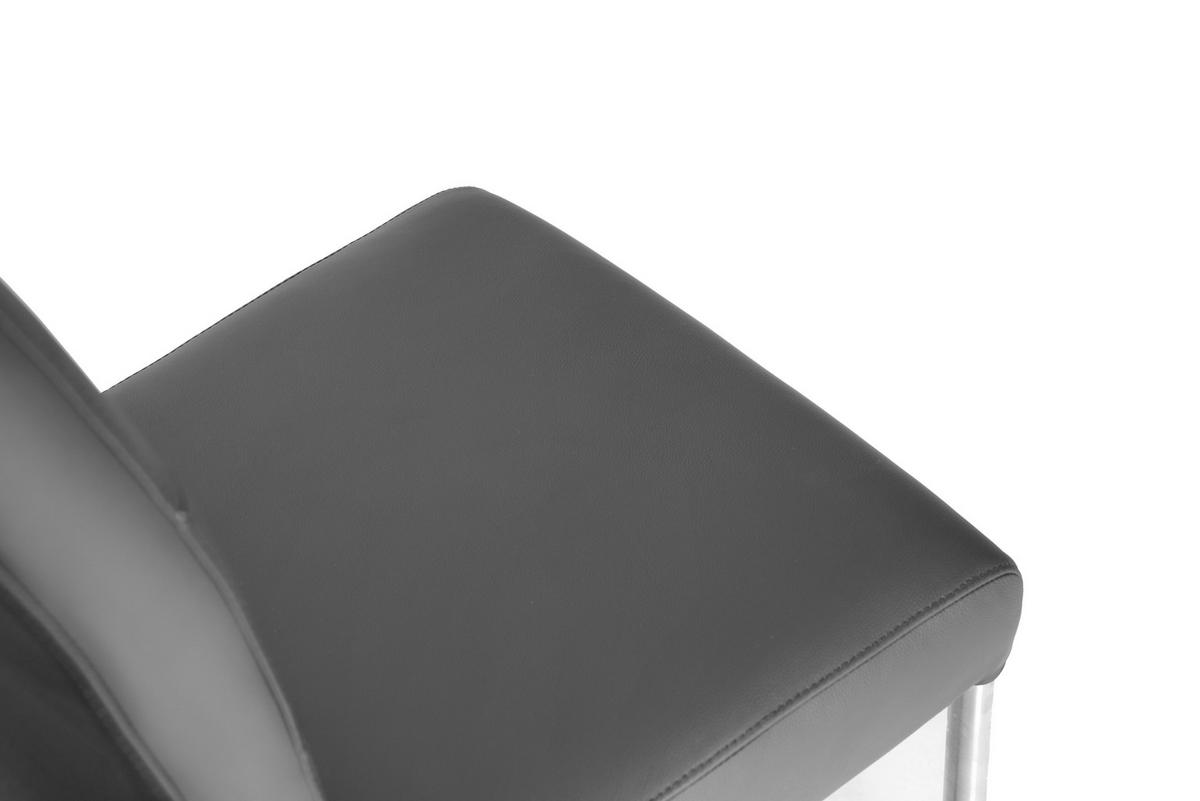 SCHWINGSTUHL    Echtleder  - Edelstahlfarben/Schwarz, Design, Leder/Metall (46/97/57cm) - Novel