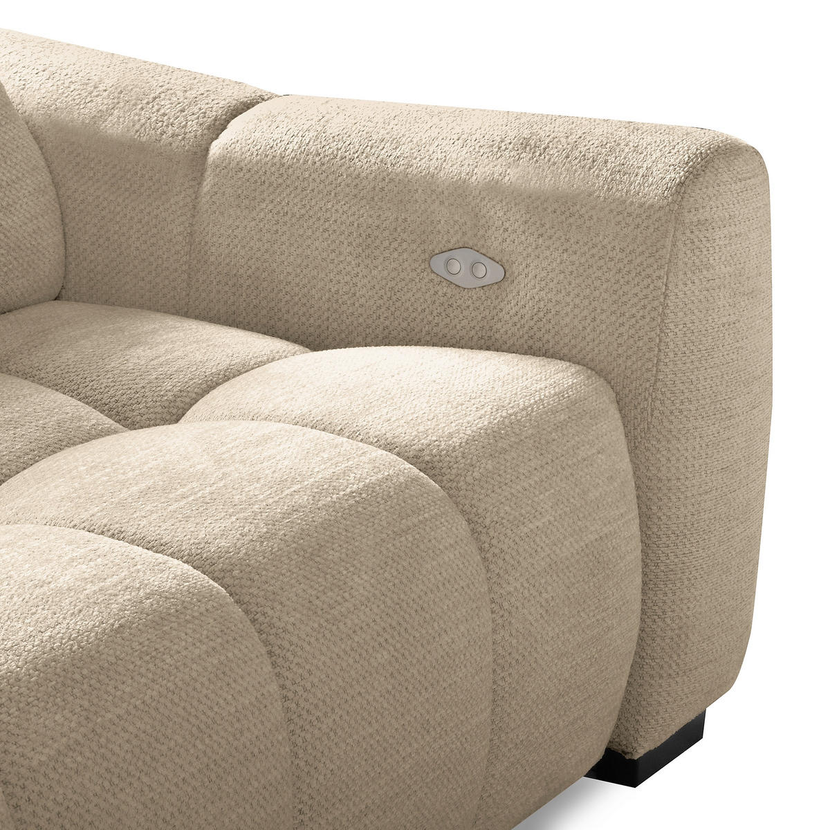 ECKSOFA  Webstoff Beige  - Beige/Schwarz, Design, Kunststoff/Textil (177/274cm) - Livetastic