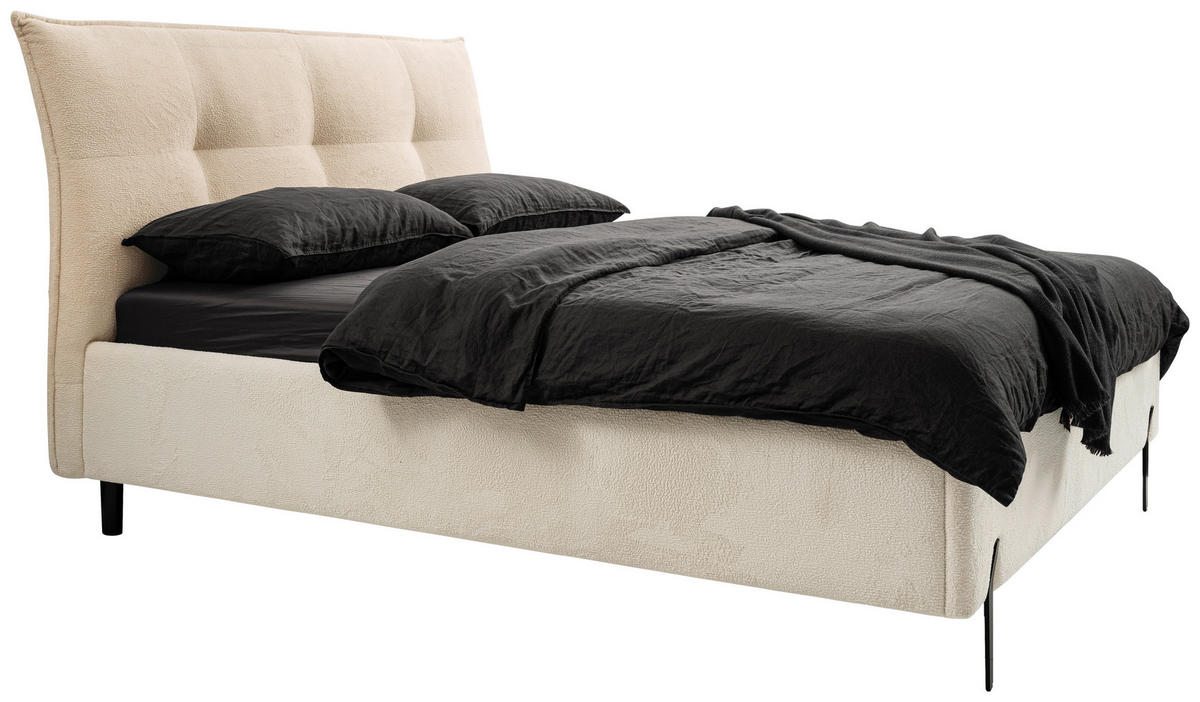 TAPECIRANI KREVET   180/200 cm   krem  - crna/krem, Moderno, drvo/metal (180/200cm) - MID.YOU