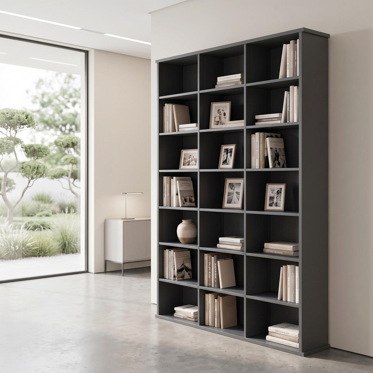 REGAL Anthrazit  - Anthrazit, Design, Holzwerkstoff (105/136/19cm) - MID.YOU