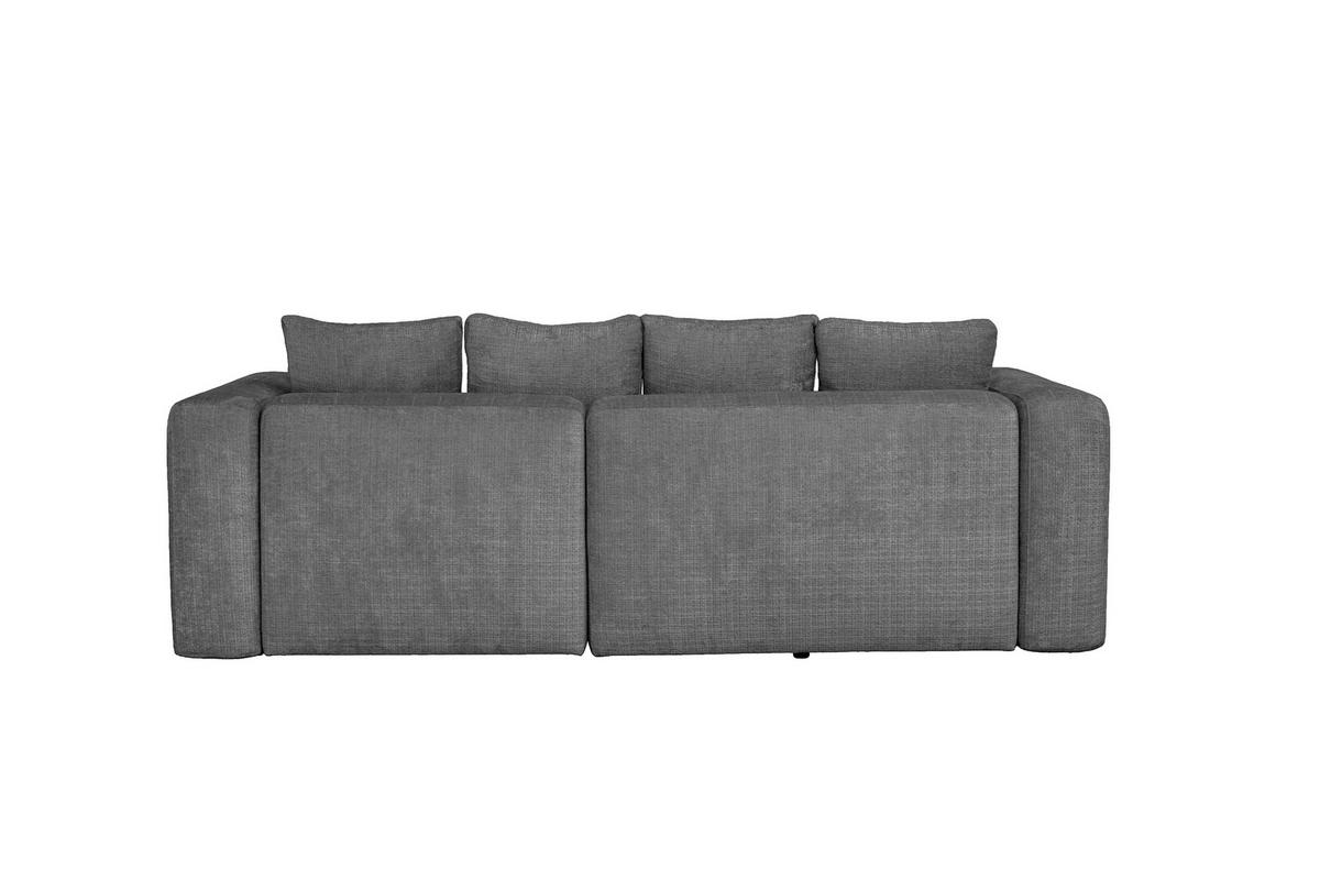 ECKSOFA Dunkelgrau Chenille Zierkissen, Rückenkissen, Rücken echt  - Dunkelgrau/Schwarz, MODERN, Kunststoff/Textil (276/188cm) - Milino