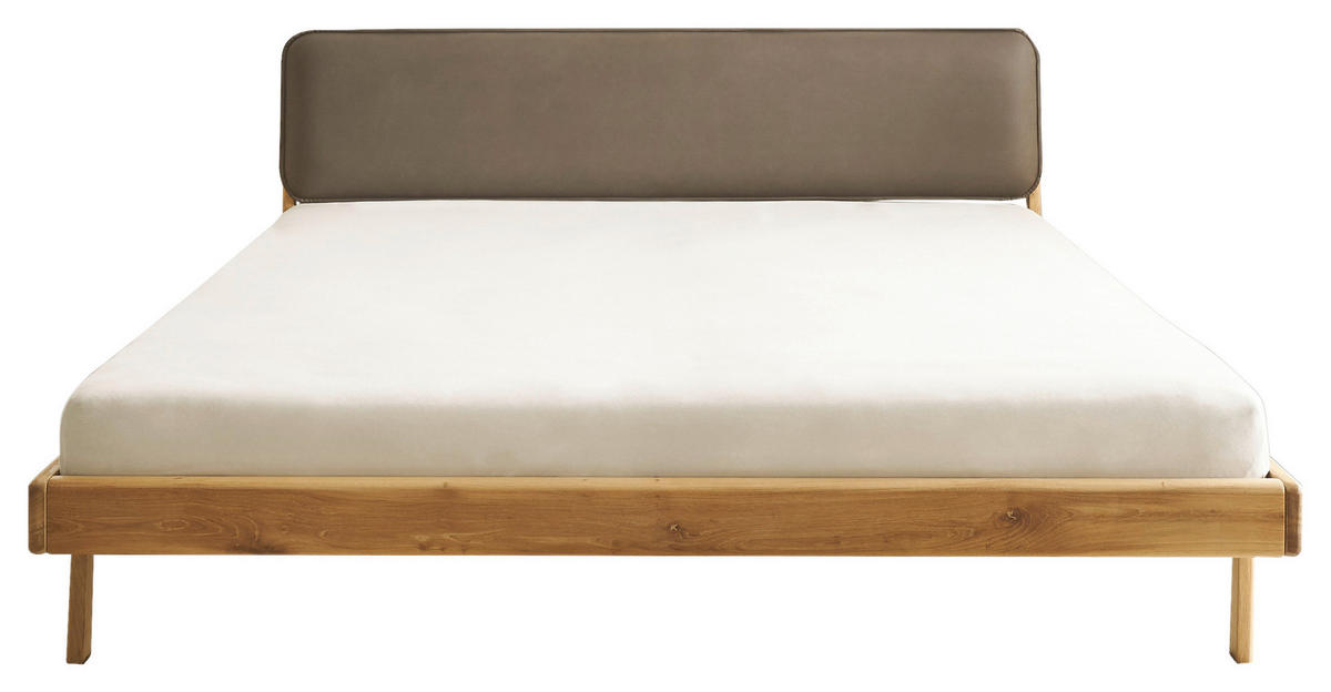 POSTELJA 180 cm   x 200 cm  , les barve hrasta  - rjavosiva/barve hrasta, Moderno, tekstil/les (180/200cm) - MID.YOU