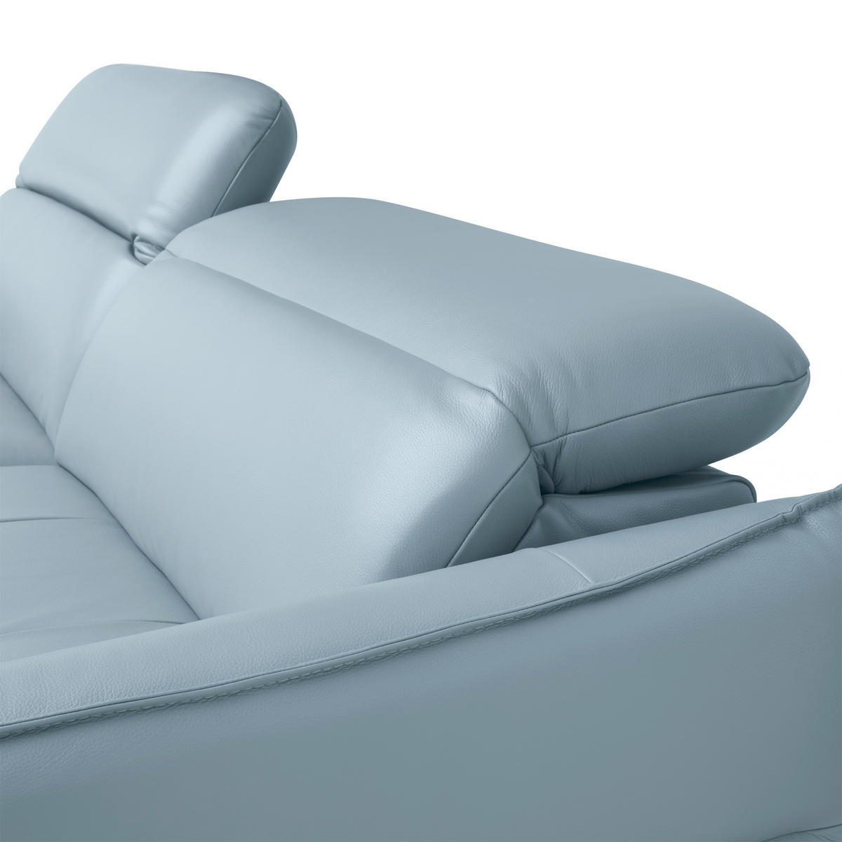 ECKSOFA inkl. Funktionen Blaugrau Echtleder  - Blaugrau/Schwarz, Design, Leder/Metall (175/246cm) - Celina Home