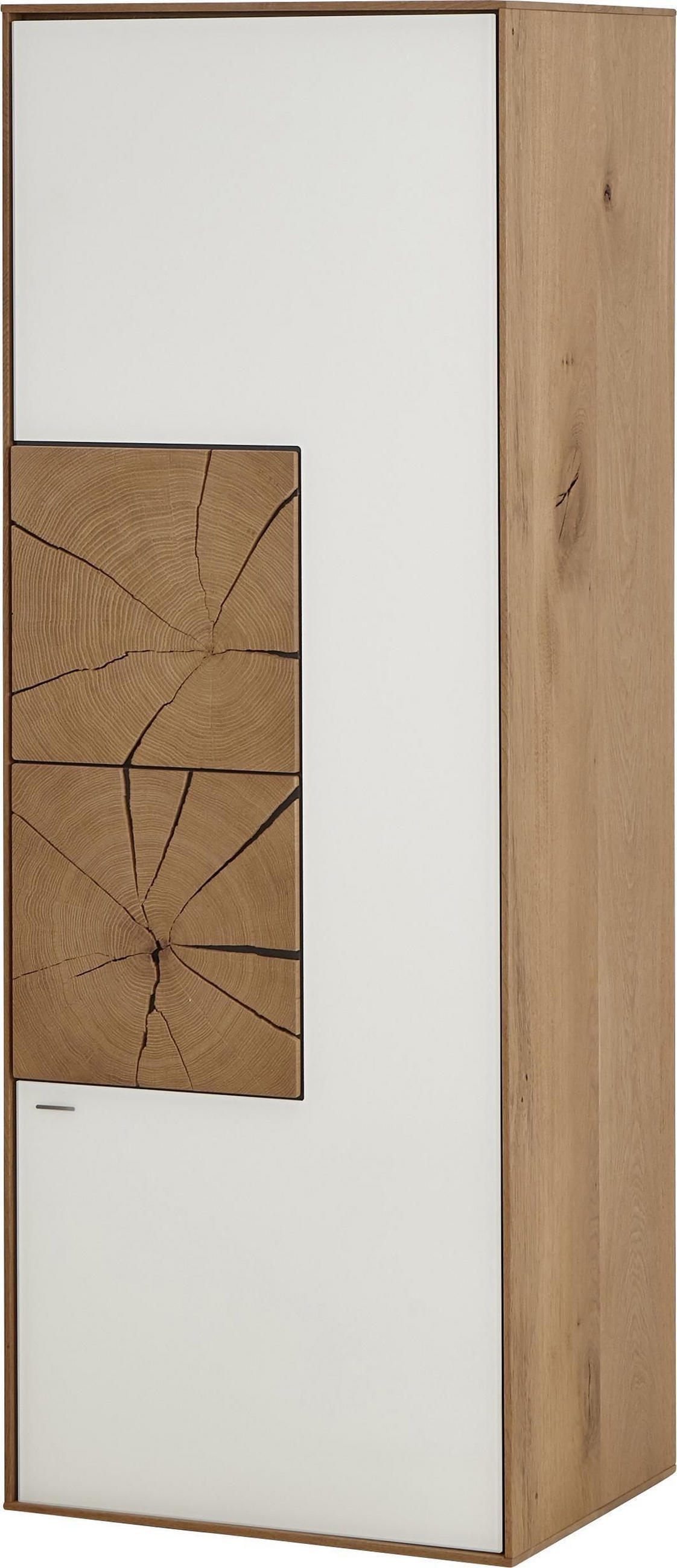 HÄNGEELEMENT Lago Weiss, Eichefarben  50/136,5/39 cm  - Weiss/Eichefarben, Design, Glas/Holz (50/136,5/39cm) - Valnatura