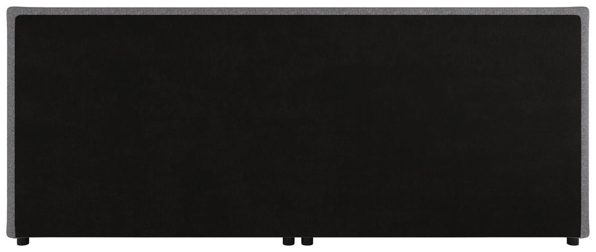 BOXSPRINGBETT 240/200 cm,  in Hellgrau, gepolstertes Kopfteil, Topper, H3 + H3 = fest  - Hellgrau/Schwarz, MODERN, Karton/Holz (240/200cm) - MID.YOU