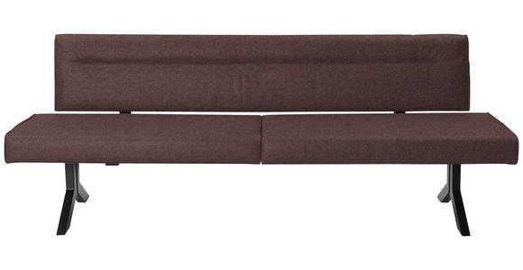 SITZBANK 220/87/70 cm  in Dunkelbraun  - Dunkelbraun/Schwarz, KONVENTIONELL, Textil/Metall (220/87/70cm) - Moderano