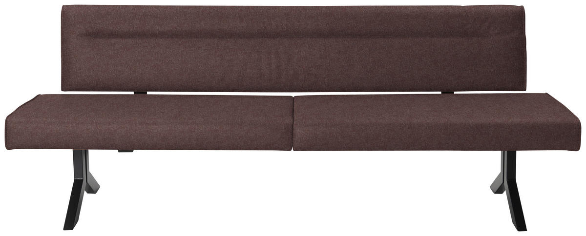 SITZBANK in Metall, Textil Dunkelbraun  - Dunkelbraun/Schwarz, Konventionell, Textil/Metall (220/87/70cm) - Moderano