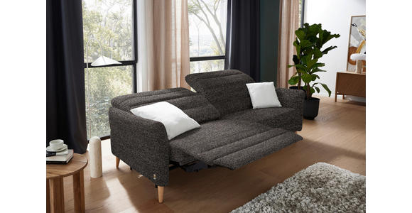 2-SITZER-SOFA in Webstoff Braun, Dunkelgrün - Eiche Bianco/Dunkelgrün, Design, Holz/Textil (234-262/85-106/98-112cm) - Dieter Knoll