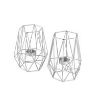 TEELICHTHALTER-SET 2-teilig  - Silberfarben, Basics, Metall (9,5cm) - Echtwerk