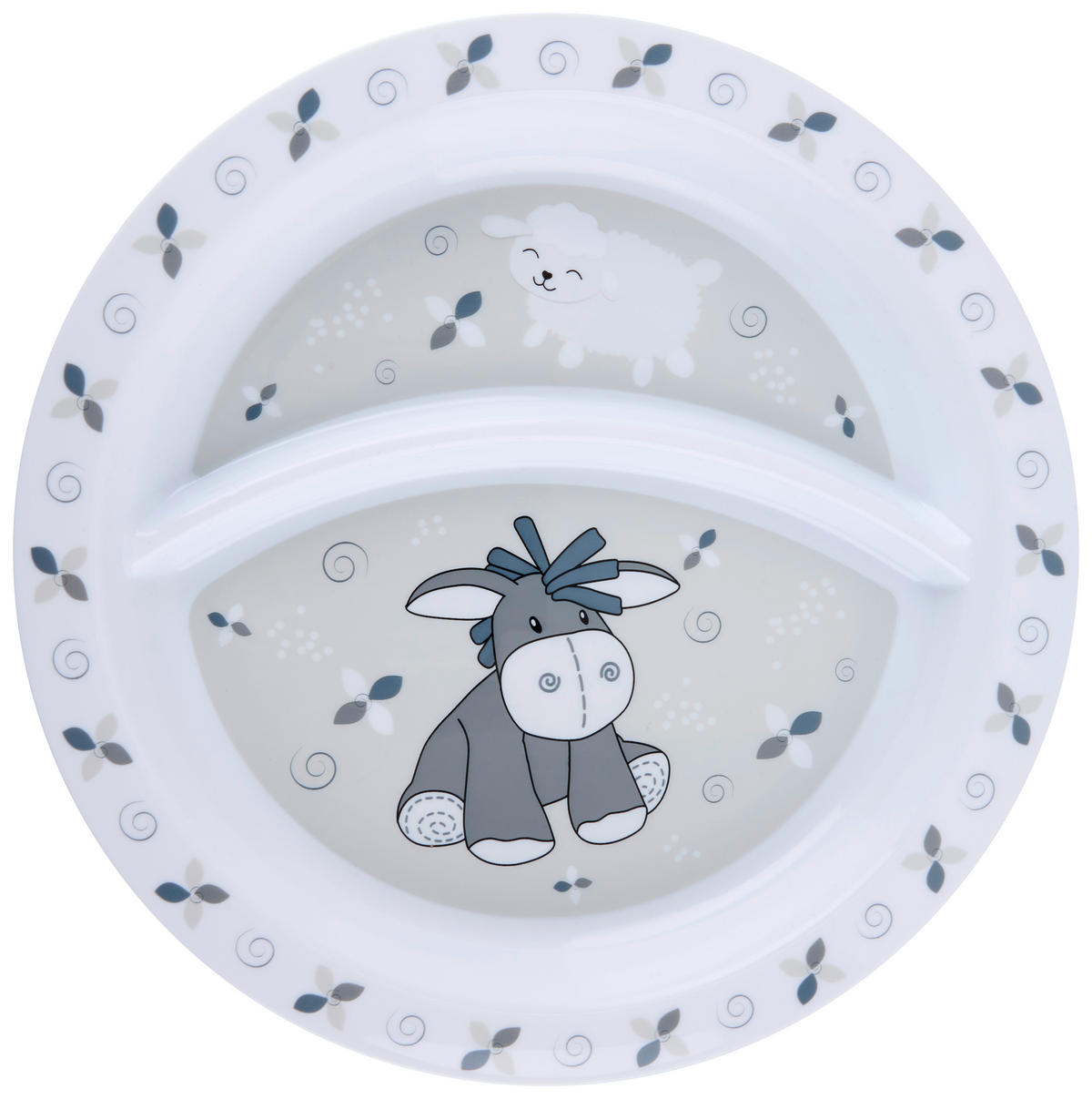 DĚTSKÝ TALÍŘ - šedá/bílá, Trend, plast (21,5/1,8cm) - My Baby Lou