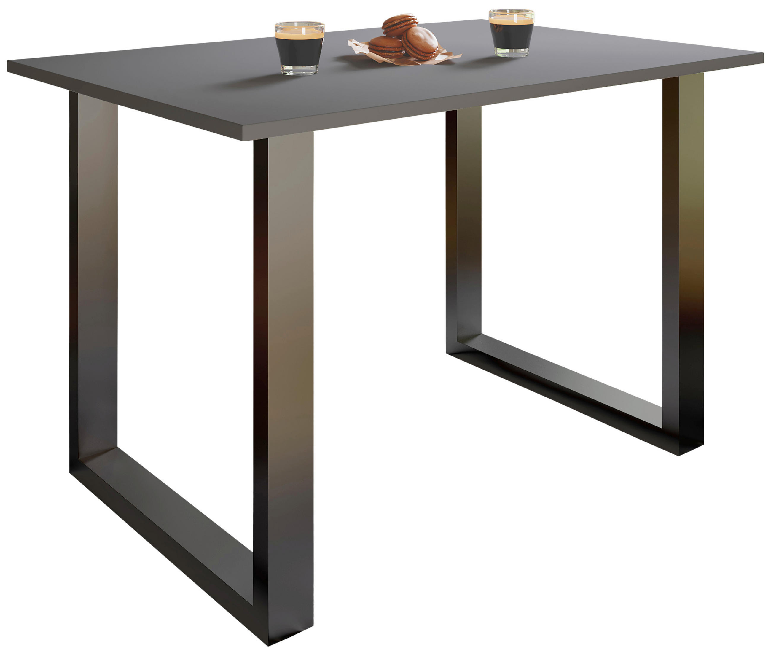 Masă din metal, material pe bază de lemn, 140/80/76 cm,