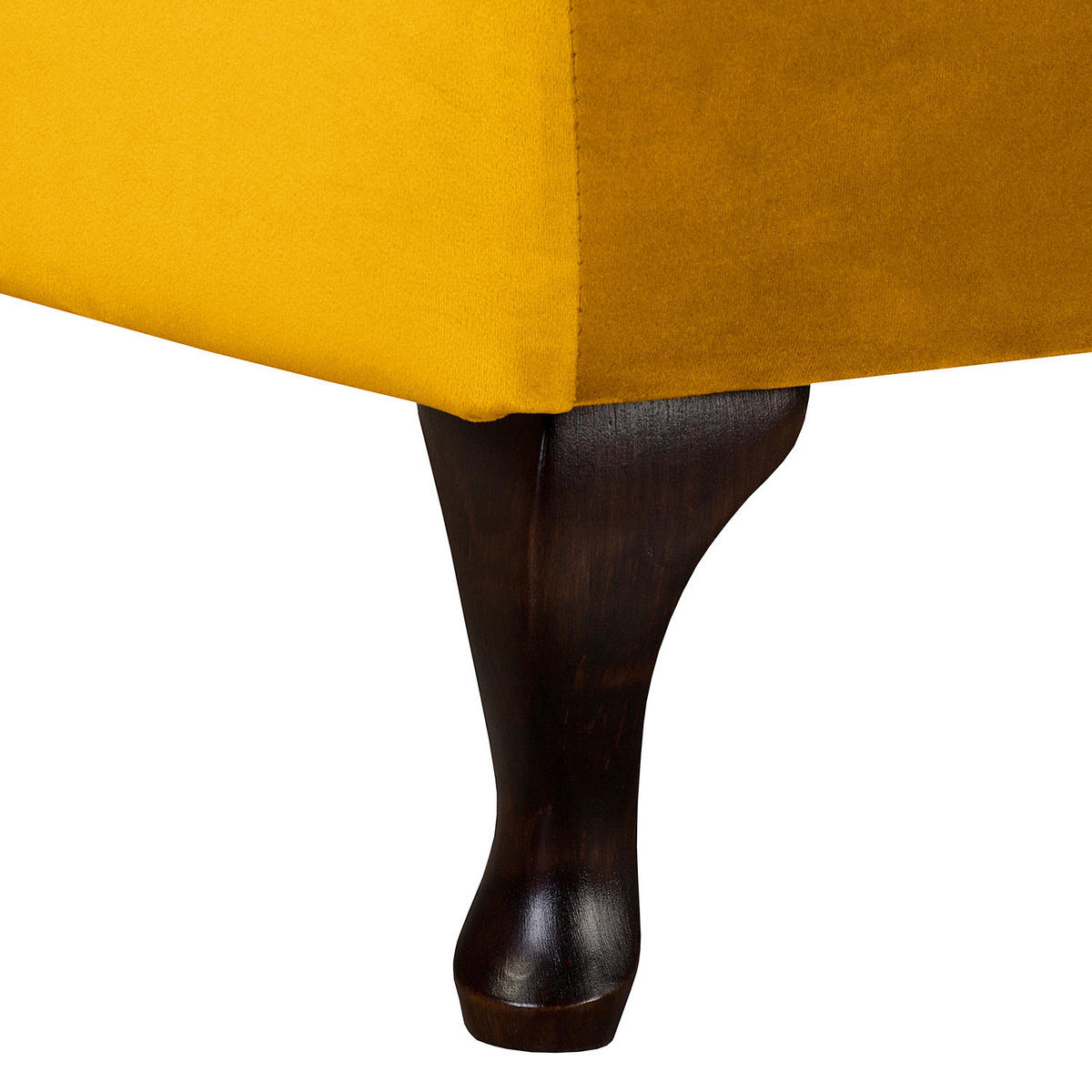 RÉCAMIERE Samt Senfgelb  - Senfgelb/Braun, Design, Holz/Textil (185/93/75cm) - Livetastic