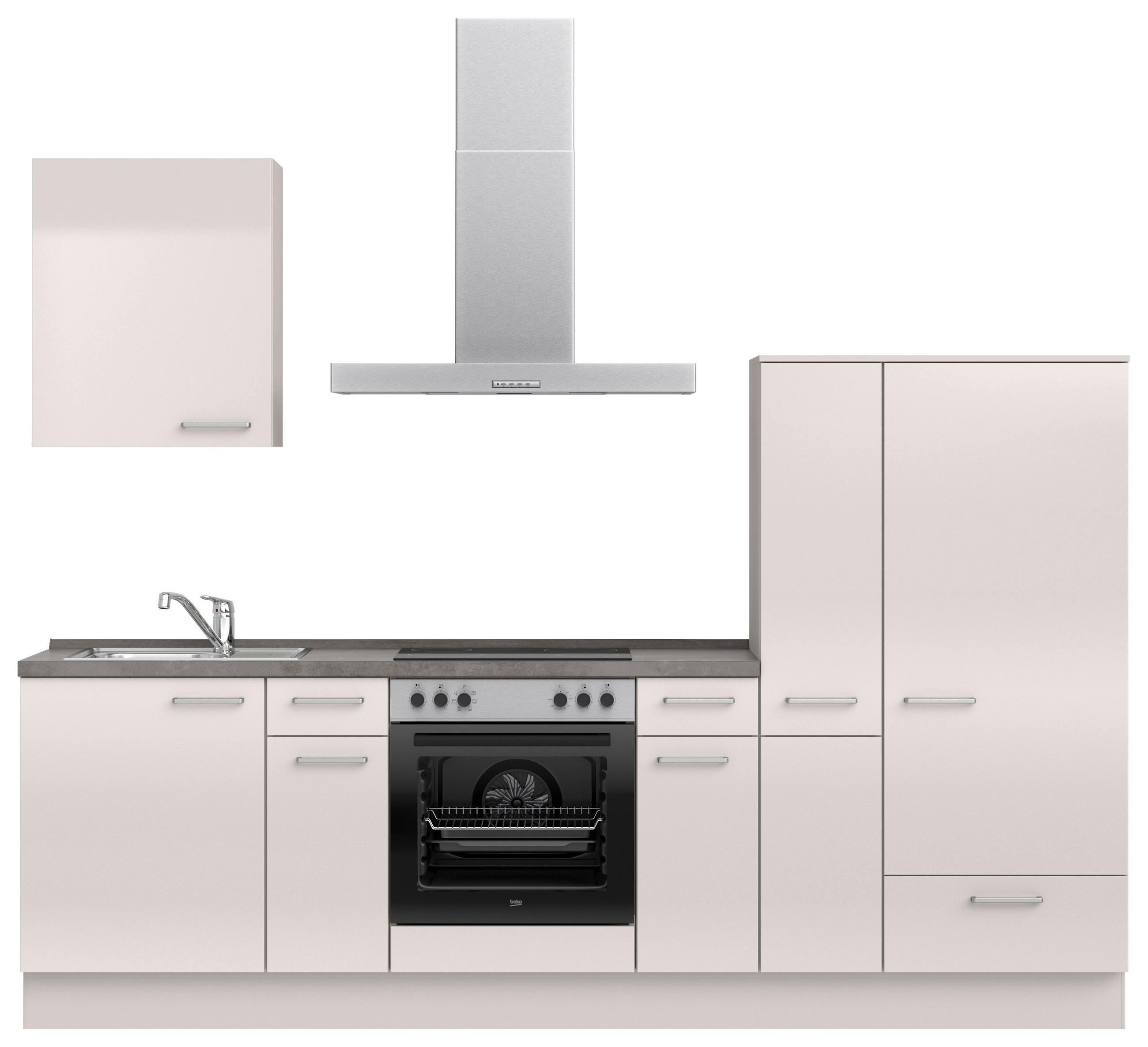 KÜCHENLEERBLOCK 270 cm   in Schieferfarben, Hellgrau  - Schieferfarben/Edelstahlfarben, MODERN, Holzwerkstoff/Metall (270cm) - Nobilia