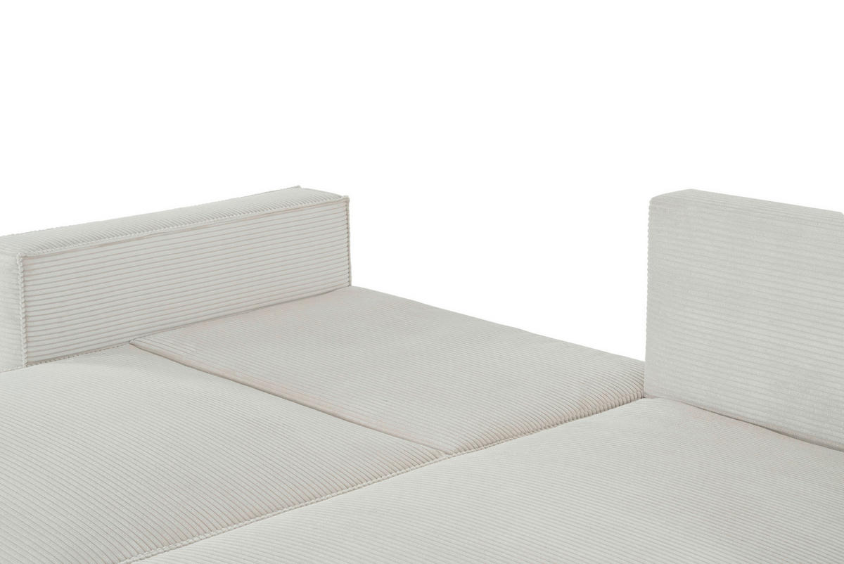 ECKSOFA in Feincord Hellgrau  - Hellgrau/Schwarz, KONVENTIONELL, Kunststoff/Textil (242/151cm) - Carryhome