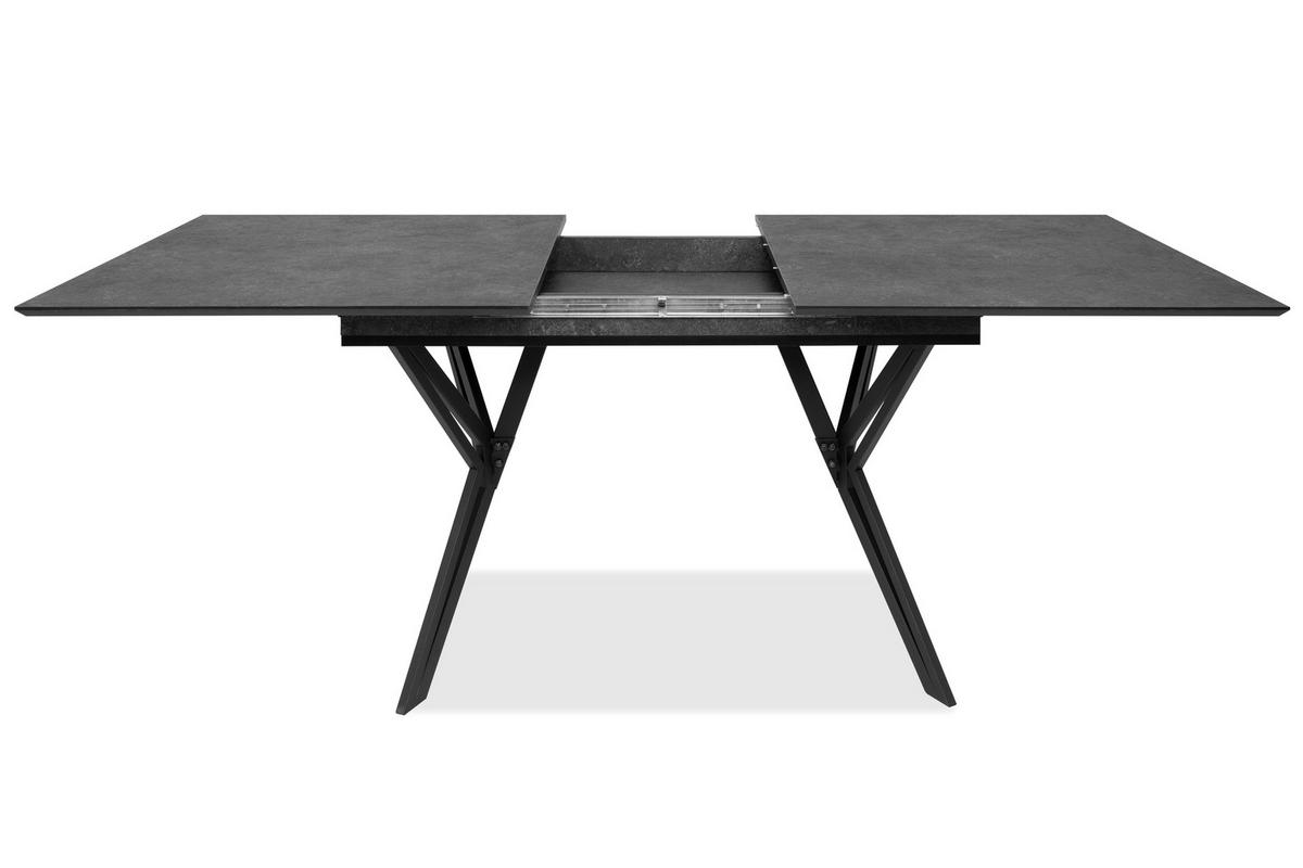 ESSTISCH Schwarz rechteckig  ausziehbar  - Schwarz, MODERN, Holzwerkstoff/Metall (160/90/76cm) - MID.YOU