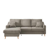 ECKSOFA in Cord Graubraun  - Graubraun/Naturfarben, Design, Holz/Textil (150/228cm) - P & B