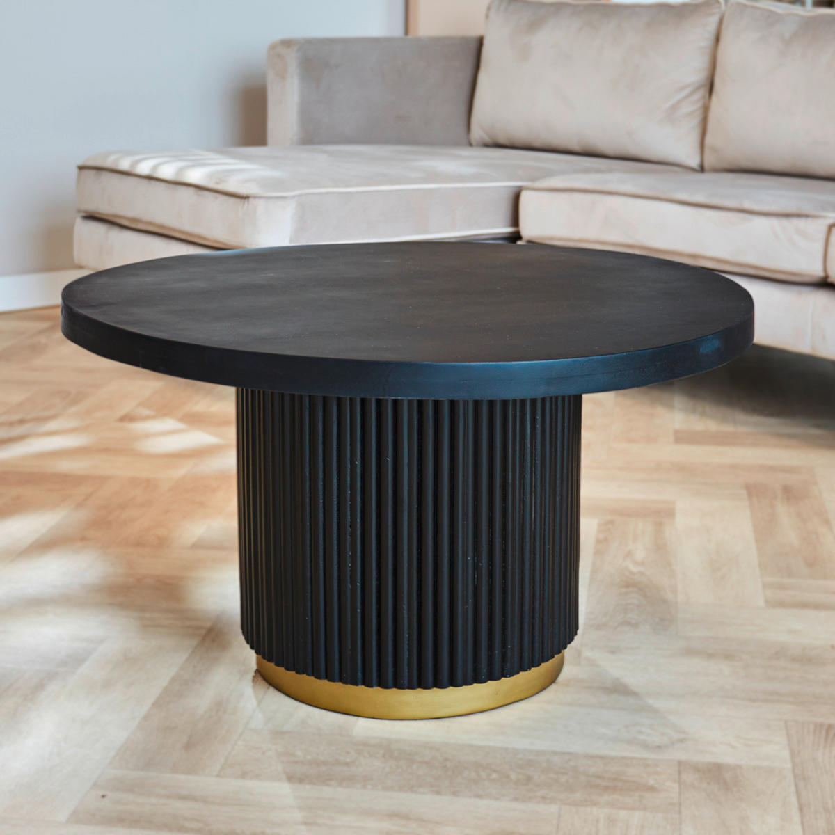 COUCHTISCH in Holz 80/80/45 cm  - Goldfarben/Schwarz, MODERN, Holz (80/80/45cm) - MID.YOU