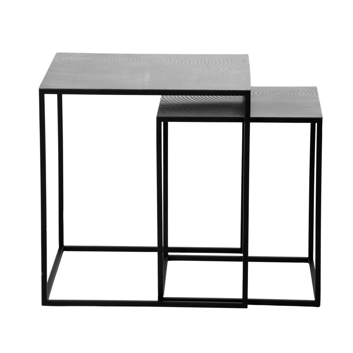 SADA STOLKŮ, barvy stříbra - barvy stříbra/černá, Moderní, kov (40-50/40-50/46-53cm)