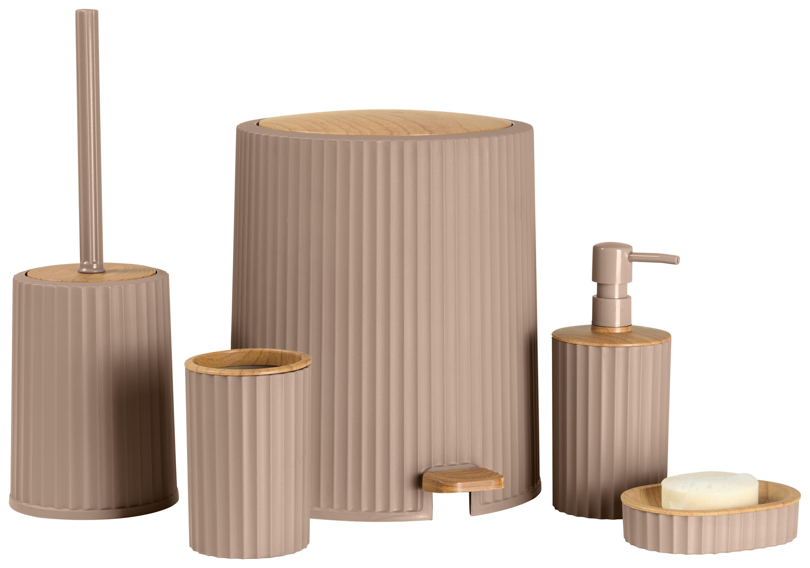 BAD-ACCESSOIRE-SET - Braun, Kunststoff - Dieter Knoll