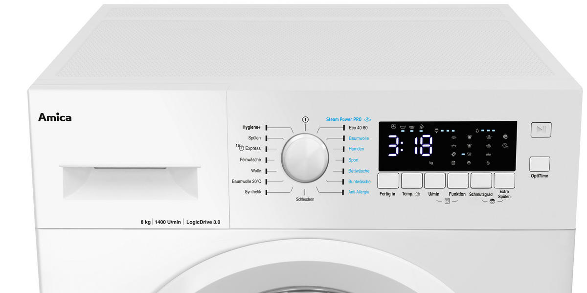 WASCHMASCHINE WA 484 600   - Weiß, Basics, Kunststoff/Metall (59,5/85,0/47,5cm) - Amica